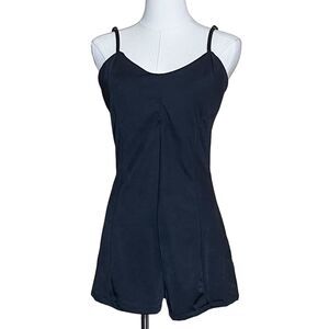 Zara NWOT Short Cami Romper Jumpsuit Black Patterned Sleeveless Size S